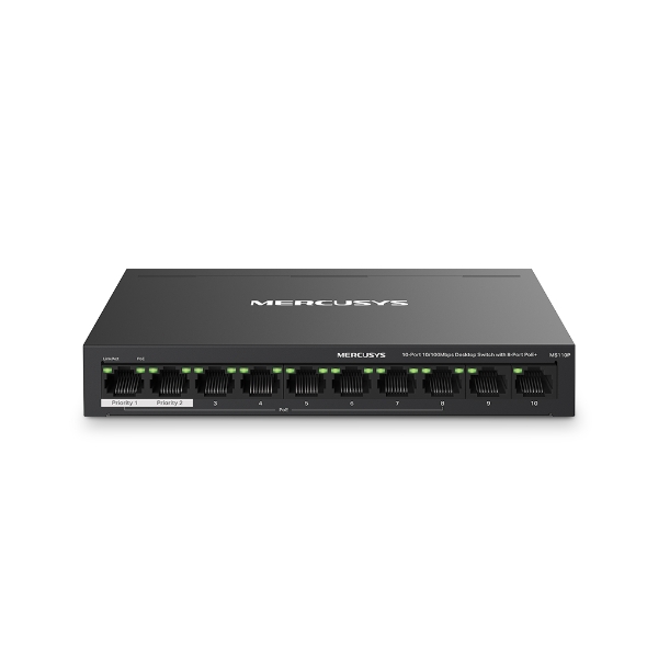 LAN SWITCH 10P MERCUSYS MS110P 10/100 MBPS CON POE+