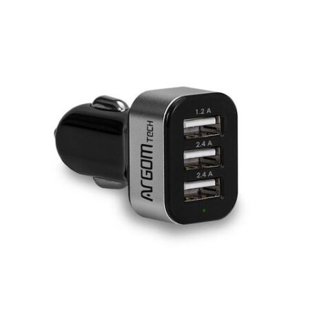 CARGADOR CARRO/USB  ARGOM 1A/ 2.4A ARG-AC-0113BK