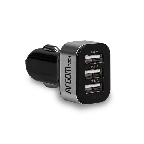 CARGADOR CARRO/USB ARGOM 1A/ 2.4A ARG-AC-0113BK